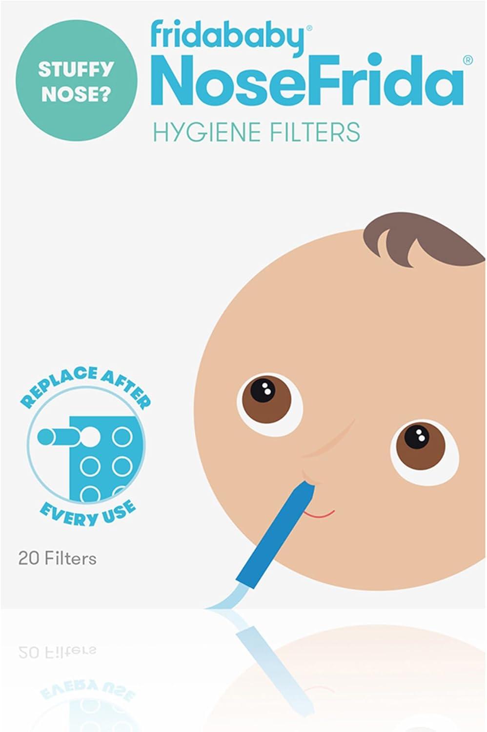 imageFrida Baby Saline Kit Includes NoseFrida Nasal Aspirator for Baby Baby Nose Sucker Saline Nasal Spray for Babies with 10 Extra Hygiene Filters Nasal Spray Decongestant 068 fl oz20 Count Pack of 1