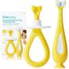 imageFrida Baby GrowwithMe Baby Toothbrush Training Set  Infant to Toddler Toothbrush 012 months Cleans All Sides at Once Oral Care for Sensitive Gums  YellowGrowwithMe Toothbrush Set 6M
