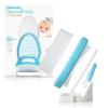 imageFrida Baby The 3Step Cradle Cap System DermaFrida The FlakeFixer Sponge Brush Comb and Storage Stand for Babies with Cradle Cap WhiteBlue3Step Flake Fixer System