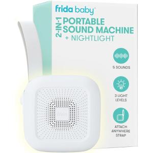 imageFrida Baby 2in1 Portable Sound Machine for Baby  Nightlight  White Noise Sound Machine for Baby with 5 Soothing Sounds ampamp 3 Nightlight Modes  Travel Sound Machine Attaches to Strollers Car Seats2in1 Sound Machine