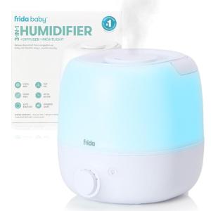 imageFrida Baby 3in1 Cool Mist Humidifier for Large Rooms Top Fill Humidifier for Bedroom Allergy Relief 60 Hour Runtime  Nightlight Auto ShutOff Quiet Carry Handle Essential Oil Diffuser06 Gallon Tank