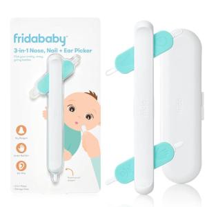 imageFrida Baby 3in1 Nose Nail  Ear Picker by Frida Baby the Makers of NoseFrida the SnotSucker Safely Clean Babys Boogers Ear Wax ampamp MoreNail Buffer
