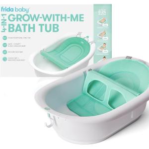 imageFrida Baby 4in1 GrowwithMe Baby Bathtub Baby Tub for Newborns to Toddler with Removable Bath Seat ampamp Backrest for Bath Support in TubBath Tub
