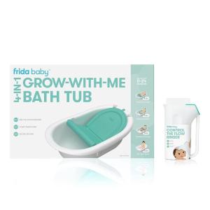 imageFrida Baby 4in1 GrowwithMe Bath Tub ampamp Control The Flow Rinser Cup Bath Time Kit