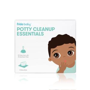 imageFrida Baby Potty Cleanup Essentials LeakProof Potty Liners and Disposable Floor Pads for Potty Training 15 Potty Liners  10 Mess MatsPotty Cleanup Essentials