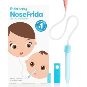imageFrida Baby Saline Kit Includes NoseFrida Nasal Aspirator for Baby Baby Nose Sucker Saline Nasal Spray for Babies with 10 Extra Hygiene Filters Nasal Spray Decongestant 068 fl ozNoseFrida  3 Filters
