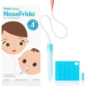 imageFrida Baby Saline Kit Includes NoseFrida Nasal Aspirator for Baby Baby Nose Sucker Saline Nasal Spray for Babies with 10 Extra Hygiene Filters Nasal Spray Decongestant 068 fl ozNosefrida  24 Filters