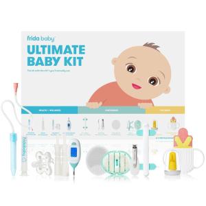imageFrida Baby Ultimate Baby Kit 10 piece New Born Essentials Gift Set Includes Wellness Sick Day Gas Relief Grooming Tools ampamp Teething Toys