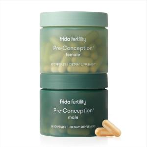 imageFrida Fertility PreConception Supplement Set His ampamp Hers Daily Vitamins ampamp Minerals for Fertility Egg Support ampamp Sperm Health Folic Acid Inositol CoQ10 60 Capsules Each 30 Day SupplyFemale  Male Set