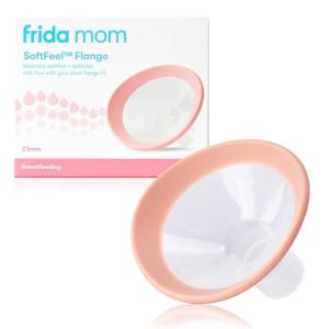 imageFrida Mom 2in1 Manual Breast Pump with HandsFree Silicone Suction Cup Milk Collector Wireless Ergonomic Handle and SoftFeel Flange for Breastfeeding21MM Flange