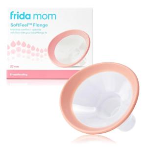 imageFrida Mom 2in1 Manual Breast Pump with HandsFree Silicone Suction Cup Milk Collector Wireless Ergonomic Handle and SoftFeel Flange for Breastfeeding27MM Flange