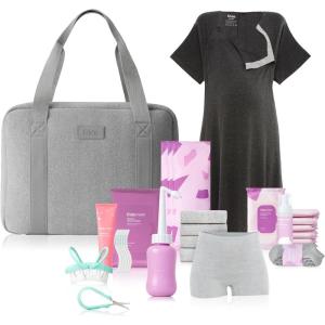 imageFrida Mom 30pc PrePacked Hospital ampamp Diaper Bag Essentials Gift Set Includes Labor Postpartum ampamp Newborn Grooming Kit in One Easy to Organize with Removable Toiletry Bags ampamp Suitcase StrapPostpartum