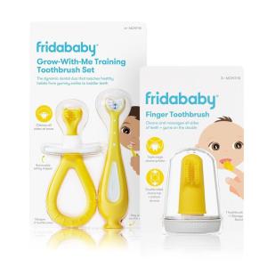 imageFridaBaby SmileFrida Finger Toothbrush and GrowwithMe Training Toothbrush Set  Infant to Toddler Toothbrush Oral Care for Sensitive Gums and Building Brushing Habits3 Piece Set