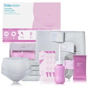 imageFrida Mom CSection Recovery Must Have Kit for Labor Delivery ampamp Postpartum Socks Peri Bottle Disposable Underwear Abdominal Support Binder Shower Wipes Silicone Scar Patches ampamp Toiletry BagCSection Recovery Kit