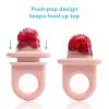 imageFrida Baby Push Pop Feeder Baby Fruit Feeder Baby Fruit Food Feeder to Safely Introduce New Foods Fresh  Frozen Food Silicone Feeder for Babies BPA Free Dishwasher Safe  3 Count Pink