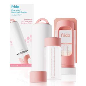 imageFrida Mom Flow  Go Breastmilk Cooler Bottle 24hr Portable Breastmilk Cooler for Travel Designed to Store Breastmilk Bags amp Bottles Includes 2 Ice Pucks amp Carrying Handles Lightweight 20oz
