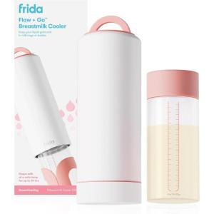 imageFrida Mom Flow  Go Breastmilk Cooler Bottle 24hr Portable Breastmilk Cooler for Travel Designed to Store Breastmilk Bags amp Bottles Includes 2 Ice Pucks amp Carrying Handles Lightweight 20ozCooler Bottle