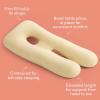 imageFrida Mom Full Body Support Pregnancy Pillow Cooling Pregnancy Pillow Wraps Around for All Over Support Extended Length to Support from Head to Toe Easy to Clean Compact Storage Bag TaupeIvory